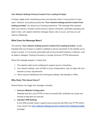 your network settings prevent content from