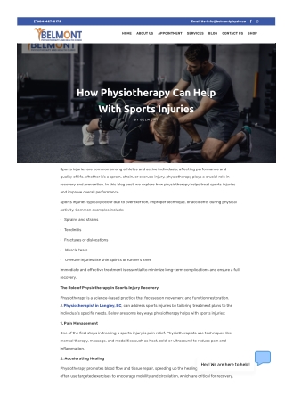 How Physiotherapy Can Help with Sports Injuries