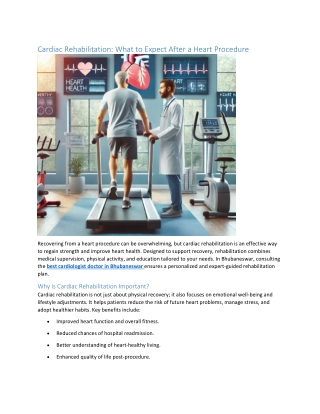 cardiac rehabilitation what to expect after