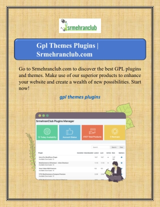 Gpl Themes Plugins | Srmehranclub.com