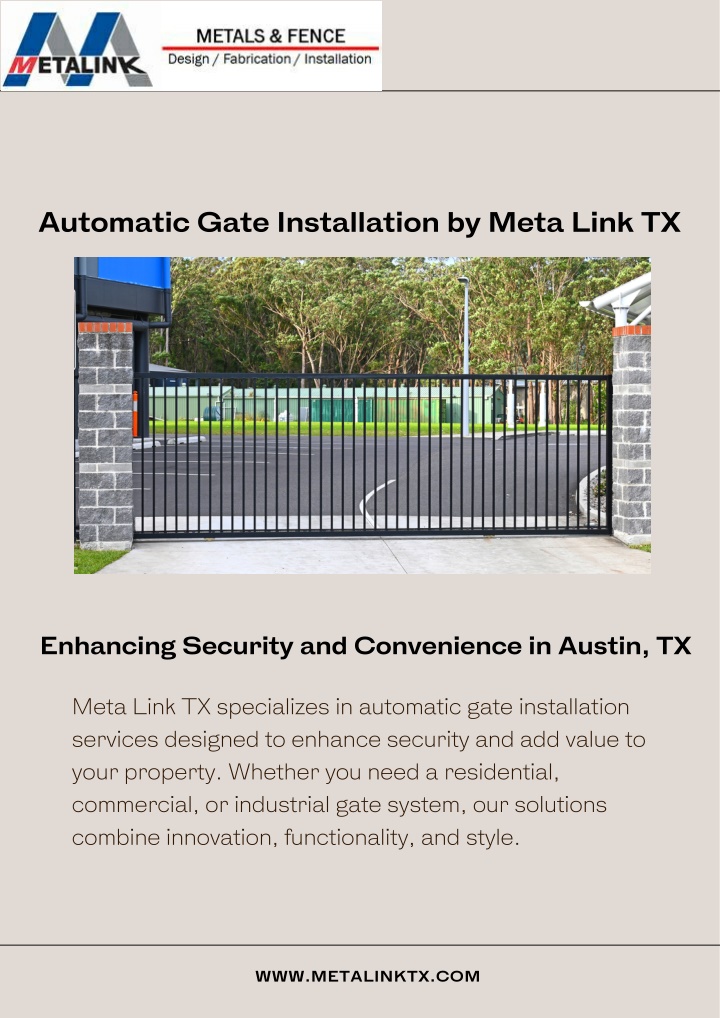 automatic gate installation by meta link tx