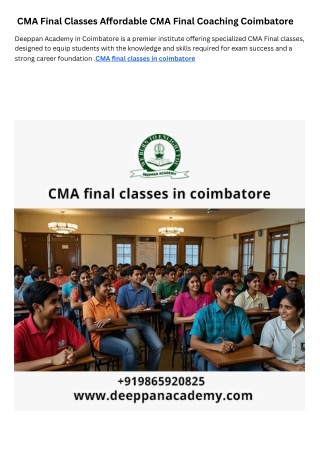 cma final classes a ordable cma final coaching