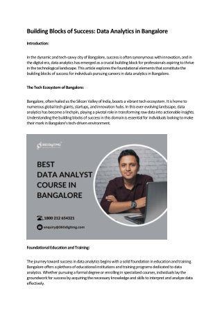 building blocks of success data analytics
