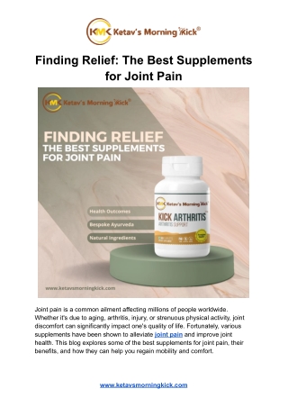 finding relief the best supplements for joint pain