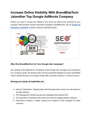 Increase Online Visibility With BrandBizzTech Jalandhar Top Google AdWords Company
