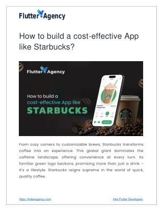 How to build a cost-effective App like Starbucks?