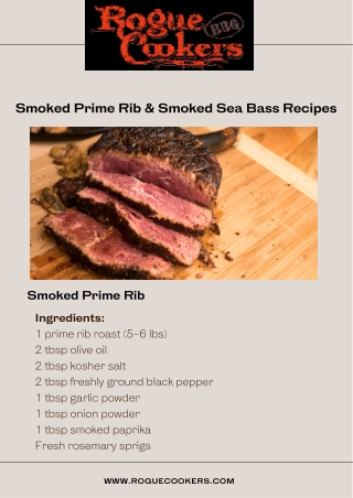 Smoked Prime Rib & Smoked Sea Bass Recipes