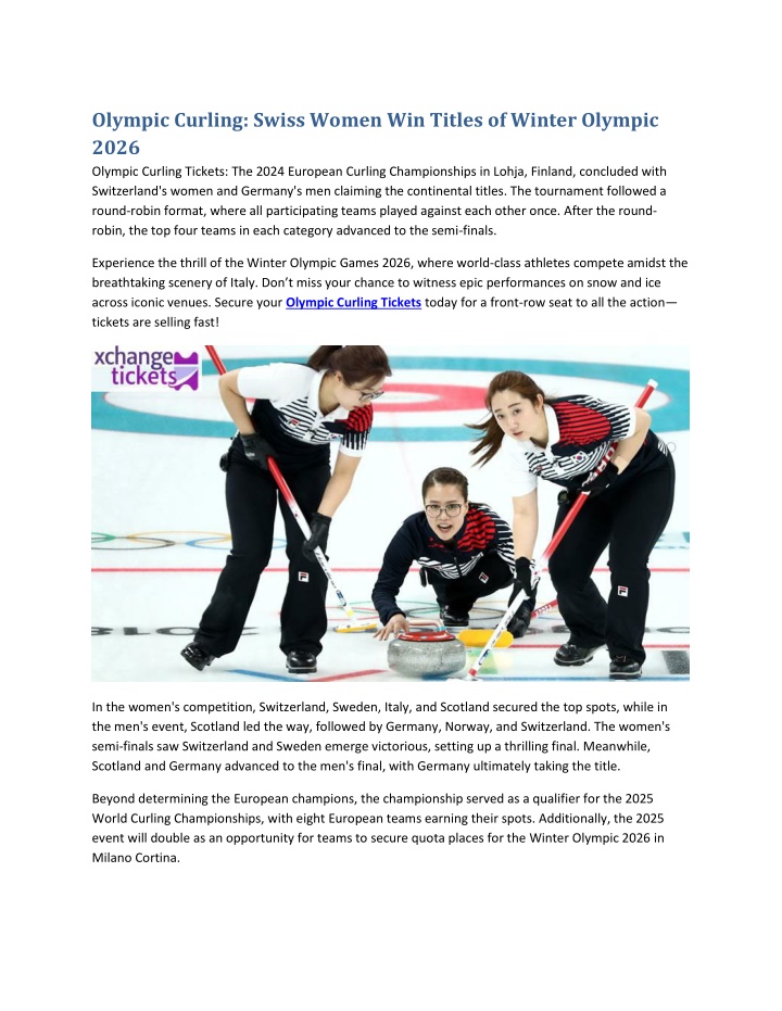 olympic curling swiss women win titles of winter