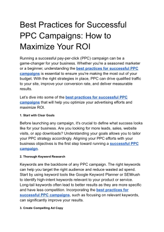 best practices for successful ppc campaigns