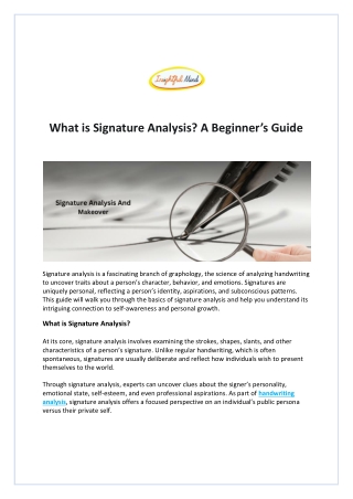 What is Signature Analysis A Beginner’s Guide