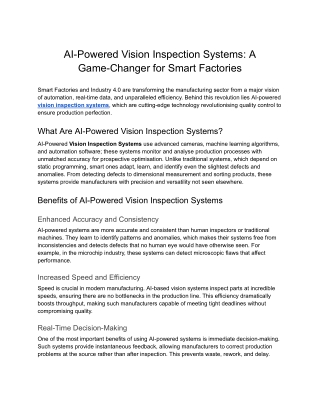 Prescient- AI-Powered Vision Inspection Systems_ A Game-Changer for Smart Factories
