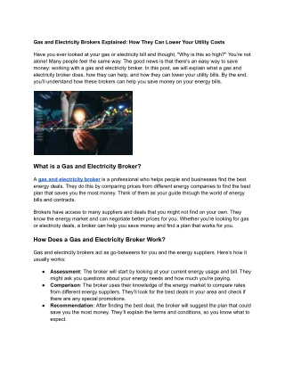gas and electricity brokers explained how they