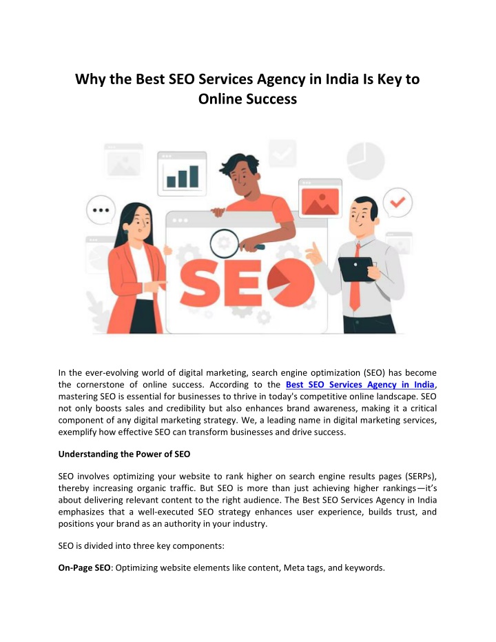 why the best seo services agency in india