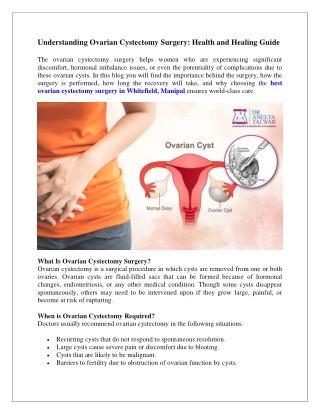 Understanding Ovarian Cystectomy Surgery Health and Healing Guide