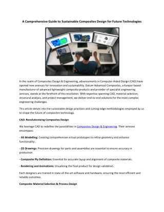 A Comprehensive Guide to Sustainable Composites Design for Future Technologies