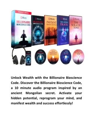 Billionaire Bioscience Code™ by Lee Fisher Program Audio Digital