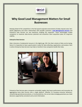 why good lead management matters for small
