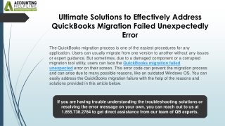 ultimate solutions to effectively address quickbooks migration failed unexpectedly error