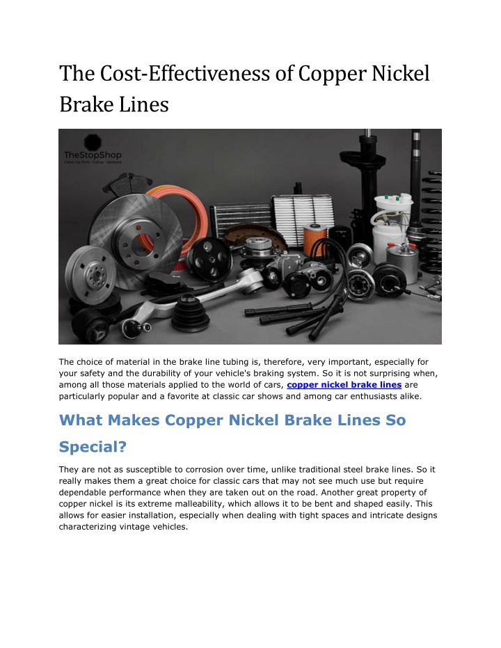 the cost effectiveness of copper nickel brake