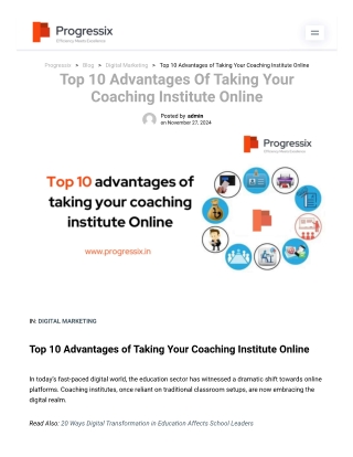 Top 10 Advantages of Taking Your Coaching Institute Online