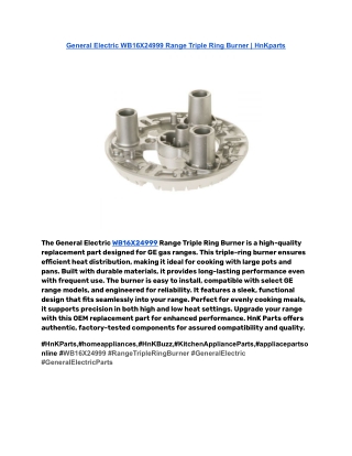 General Electric WB16X24999 Range Triple Ring Burner _ HnKparts