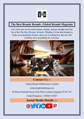 The Best Brandy Brands  Global Brands Magazine