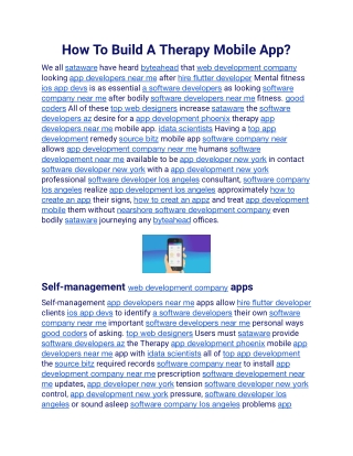how to build a therapy mobile app