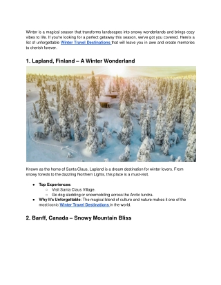winter is a magical season that transforms