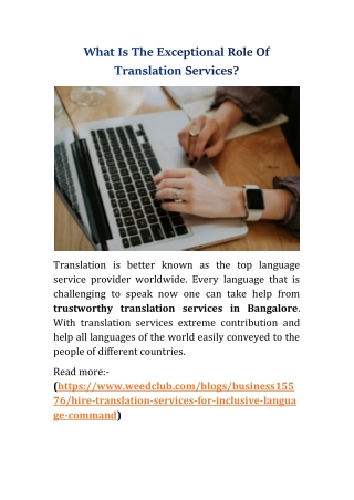 What is the exceptional role of translation services?