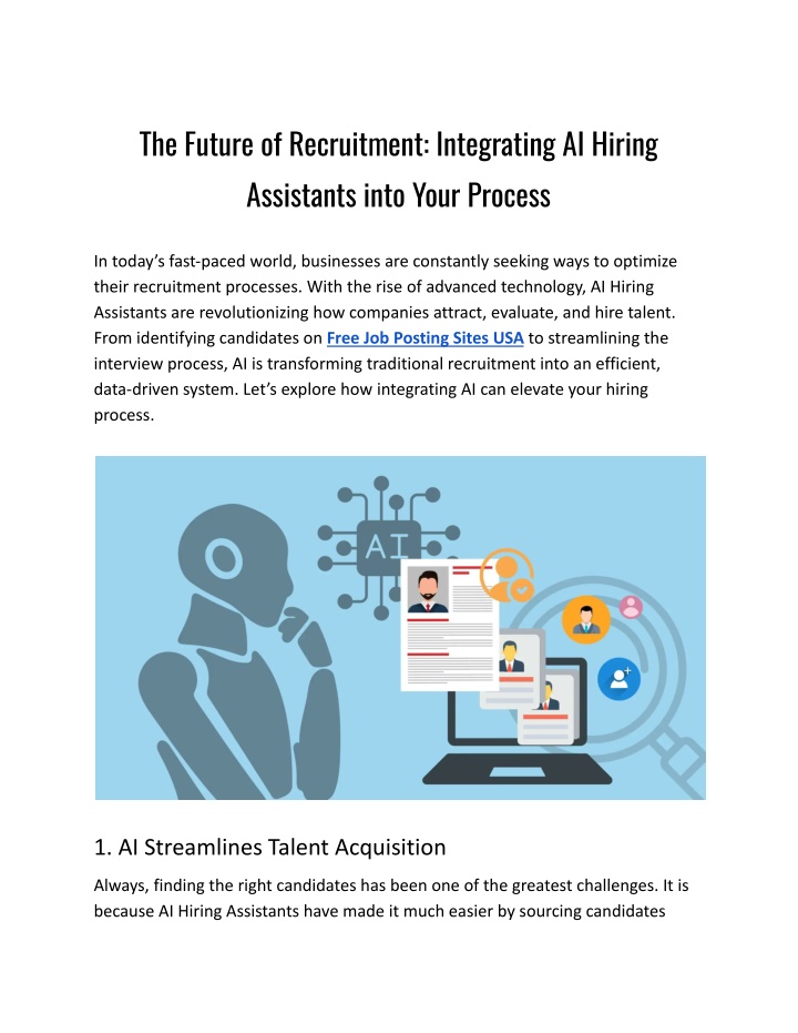 the future of recruitment integrating ai hiring