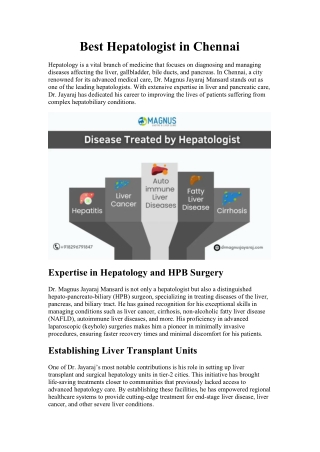 Best Hepatologist in Chennai