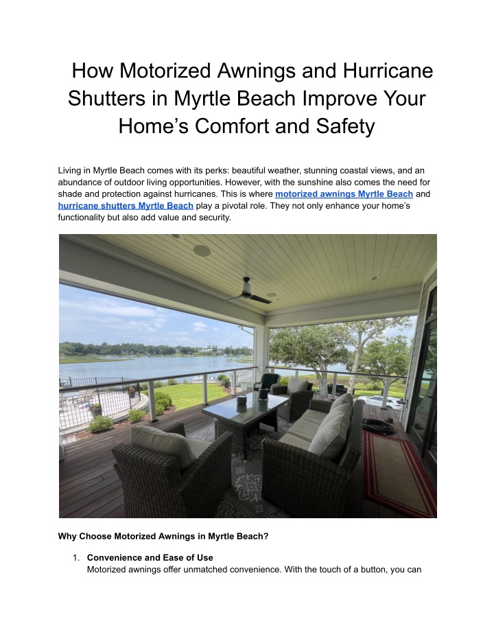 how motorized awnings and hurricane shutters