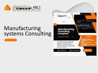 Manufacturing Systems Consulting – Driving Operational Excellence