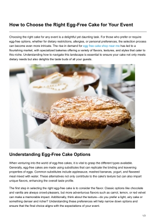 how to choose the right egg free cake for your