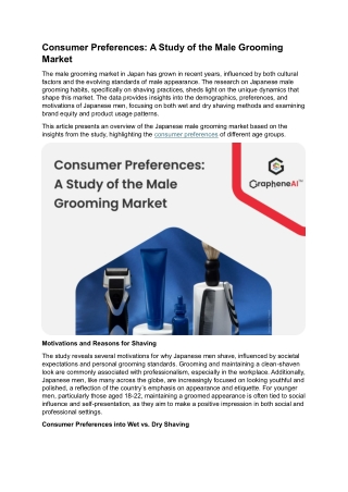 Consumer Preferences: A Study of the Male Grooming Market