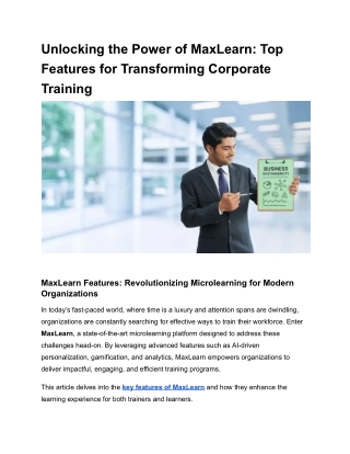 unlocking the power of maxlearn top features