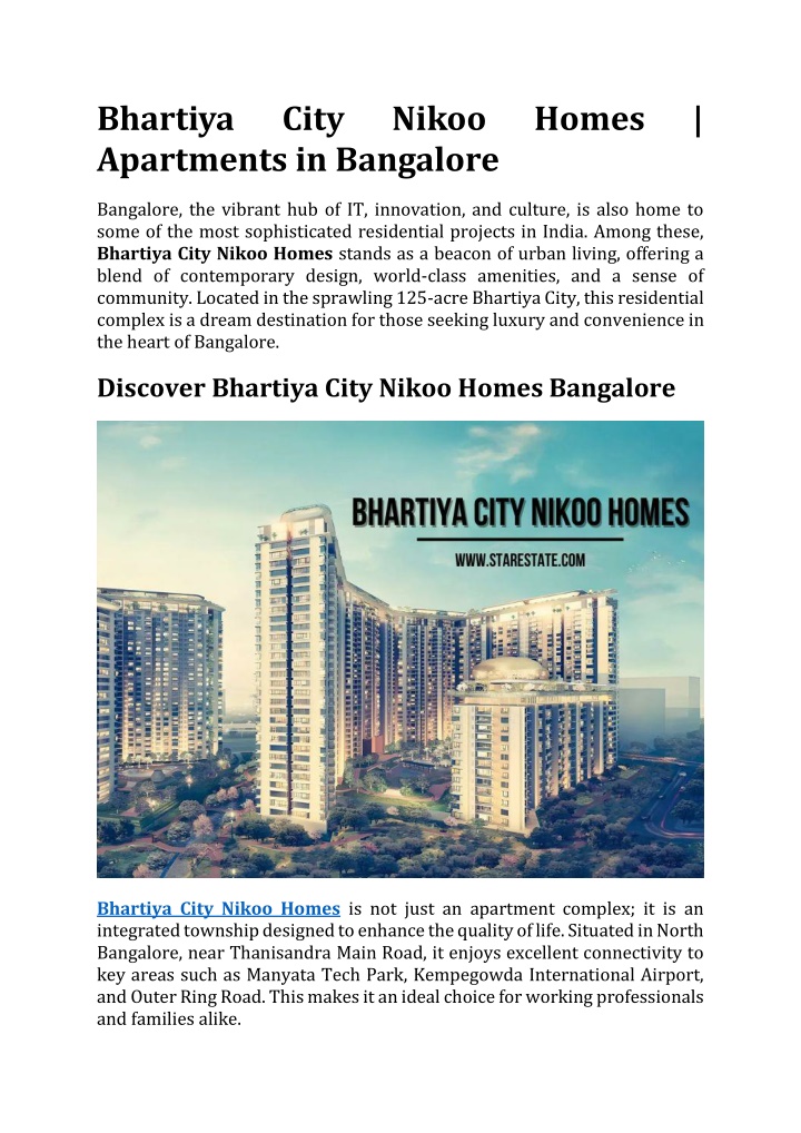 bhartiya apartments in bangalore