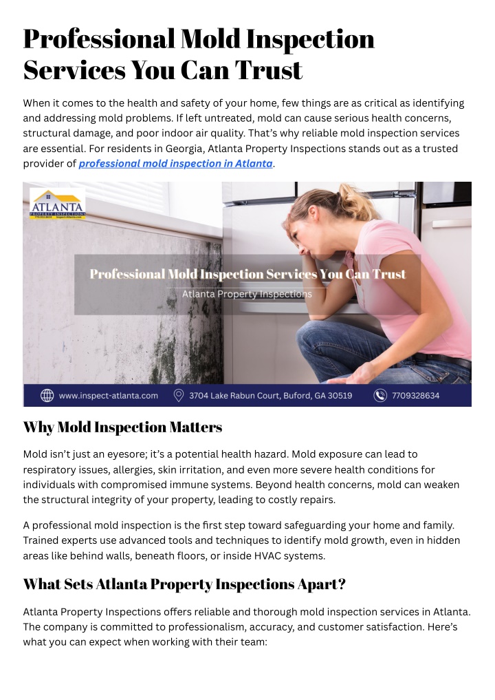 professional mold inspection services