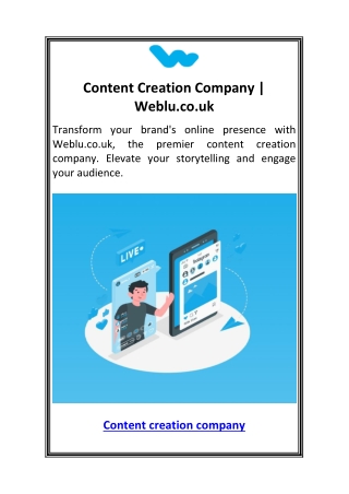 content creation company weblu co uk