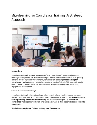 microlearning for compliance training a strategic