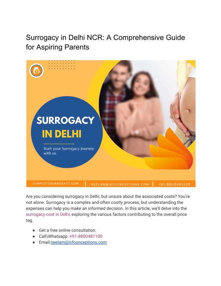 surrogacy in delhi ncr a comprehensive guide