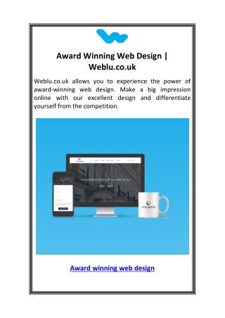 award winning web design weblu co uk