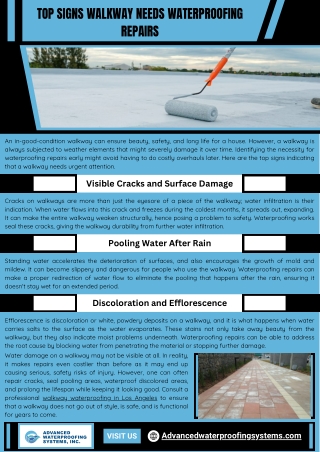 Signs for Walkway Waterproofing Services