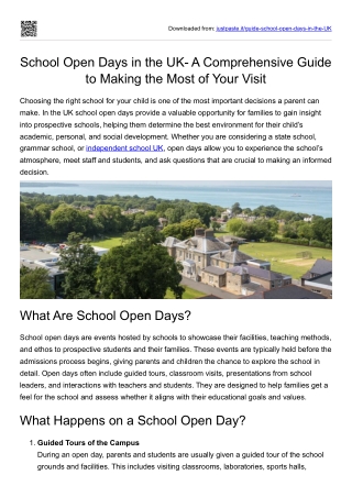 School Open Days in the UK- A Comprehensive Guide to Making the Most of Your Visit