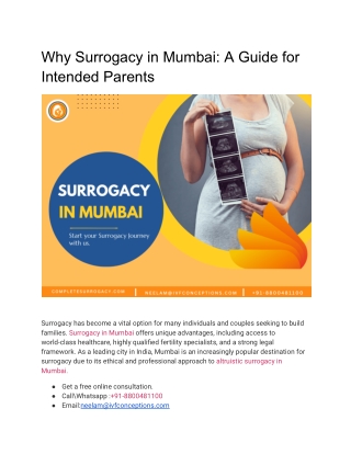 Surrogacy in Mumbai | Complete Surrogacy Agency