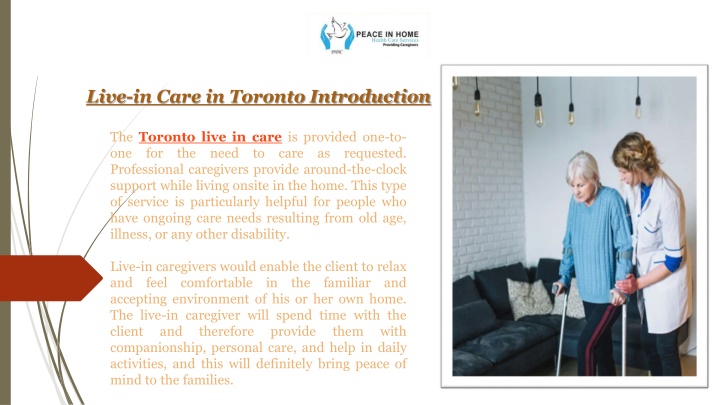 live in care in toronto introduction