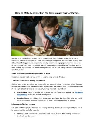 how to make learning fun for kids simple tips