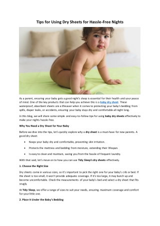 tips for using dry sheets for hassle free nights