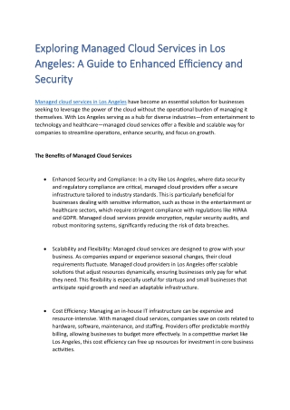 exploring managed cloud services in los exploring