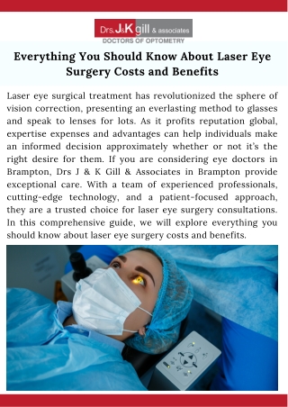 Everything You Should Know About Laser Eye Surgery Costs and Benefits